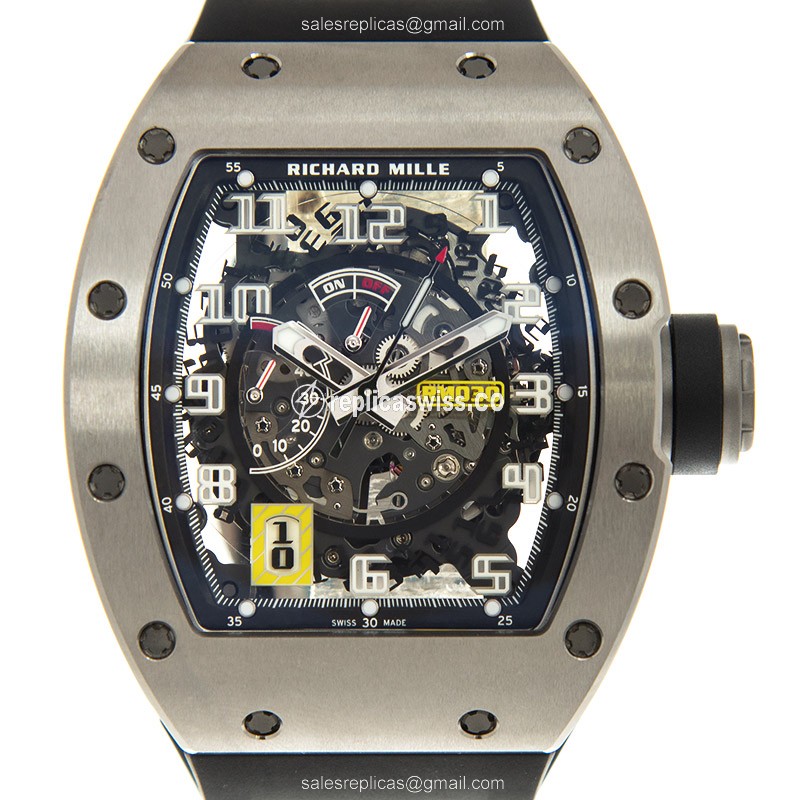 Richard Mille RM030 Titanium - Automatic - Skull Dial - Black Rubber Strap - Buckle Clasp